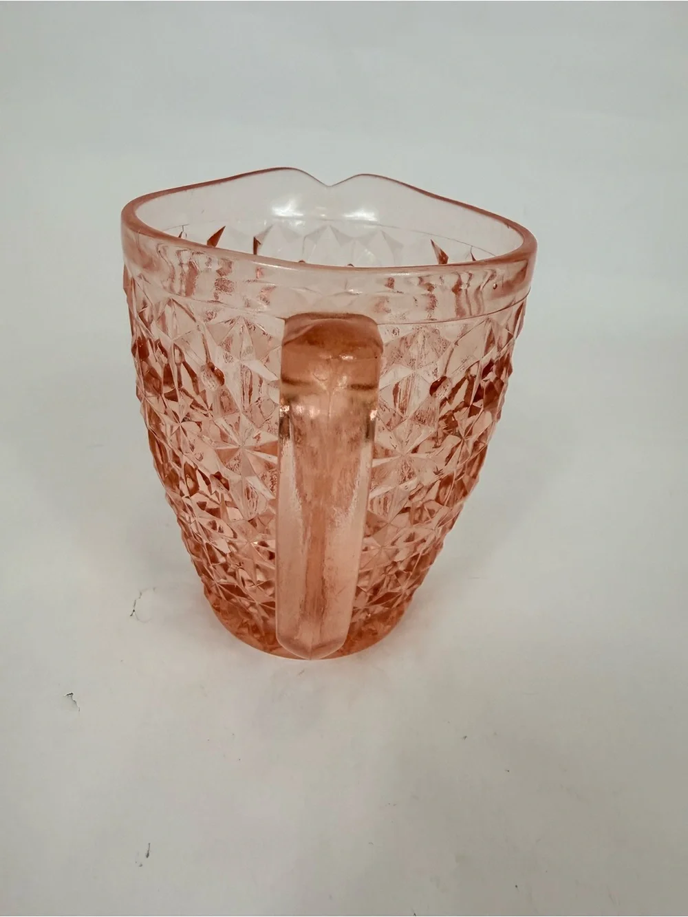 Vintage Jeanette Glass Widsor Pitcher Pink Depression Glass 6.5”